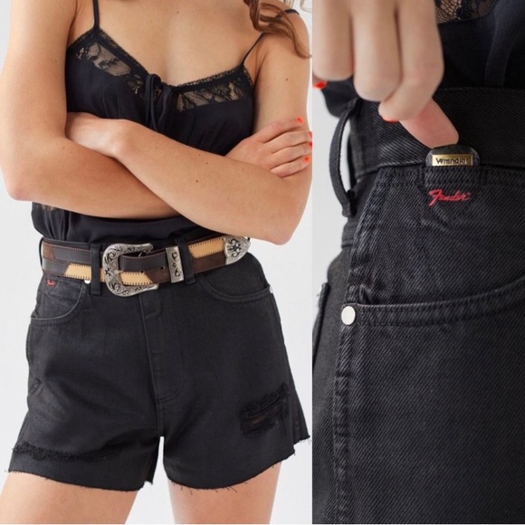 WRANGLER X FENDER WOMEN'S HIGH RISE FESTIVAL SHORTS Sz 26 - Picture 6 of 15